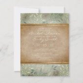 Rustikales Sage-Blätter Blumengoldgold-Brautparty Einladung (Vorderseite)