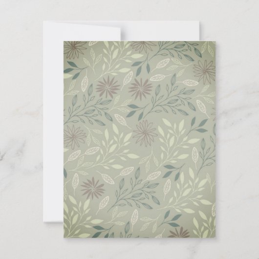 Rustikales Sage-Blätter Blumengoldgold-Brautparty Einladung (Rückseite)