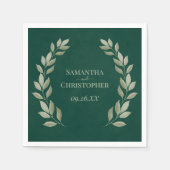 Rustikales Sage Laurel Verlasse auf der Smaragdgrü Serviette (Vorderseite)