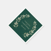 Rustikales Sage Laurel Verlasse auf der Smaragdgrü Serviette (Ecke)