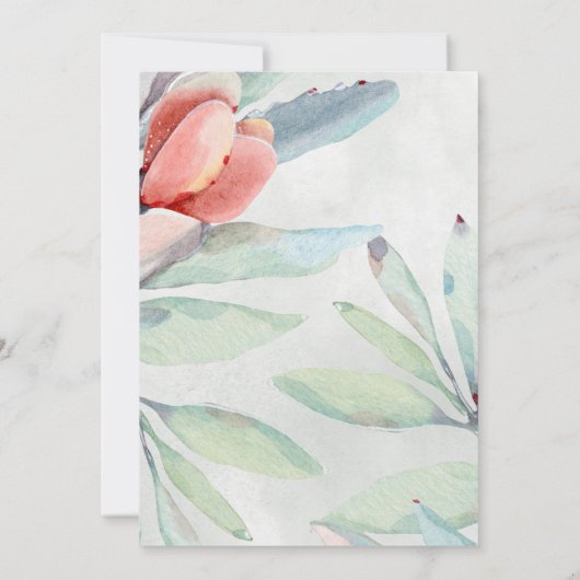 Rustikales Sage Peach Succulent Boho Brautparty Einladung (Rückseite)