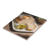 Rustikales Sauerteigbrot Olivenöl Fliese (Seite)