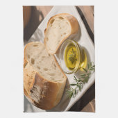 Rustikales Sauerteigbrot Olivenöl Geschirrtuch (Vertikal)