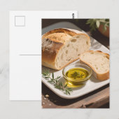Rustikales Sauerteigbrot Olivenöl Postkarte (Vorne/Hinten)
