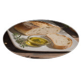 Rustikales Sauerteigbrot Olivenöl Schneidebrett (Ecke)