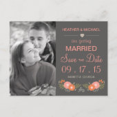 Rustikales Save the Date Foto Ankündigungspostkarte (Vorderseite)