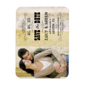 Rustikales Save the Date Foto Magnet (Vertikal)