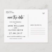 Rustikales Save the Date Postkartenabenteuer Schwa Ankündigungspostkarte (Rückseite)