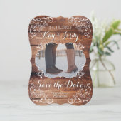 Rustikales Save the Date-Wald, das Ihr Foto verhei Einladung (Stehend Vorderseite)