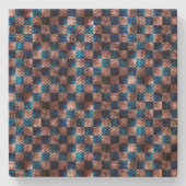 Rustikales Schach in Form von Kratzern Steinuntersetzer (Vorderseite)