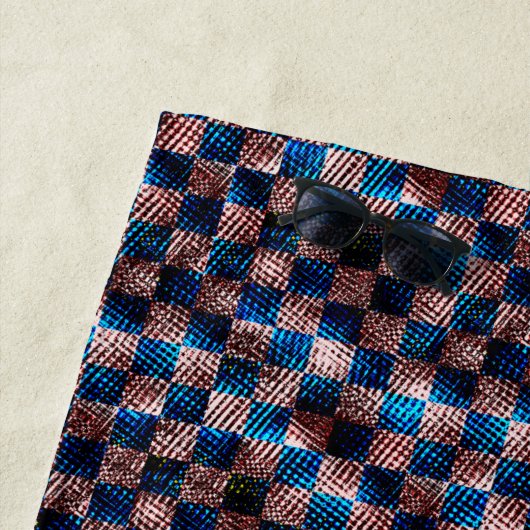 Rustikales Schach in Form von Kratzern Strandtuch (Beispiel)