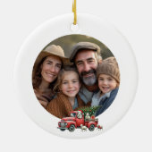 Rustikales schaf rotes LKW-Foto Keramik Ornament (Hinten)