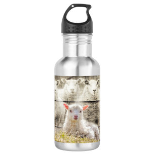 Rustikales Schafspuppel Edelstahlflasche
