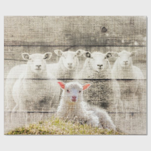 Rustikales Schafspuppel Geschenkpapier