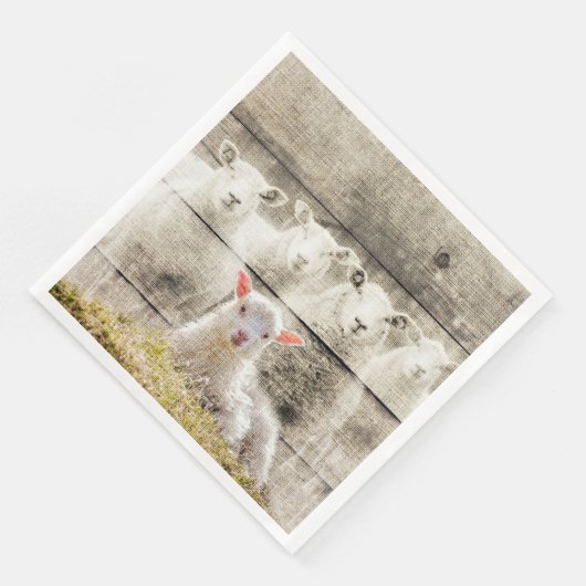 Rustikales Schafspuppel Serviette (Ecke)