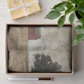Rustikales Scheunen-Eichenbaum- und Kuh-Gemälde-De Seidenpapier (Geschenk)
