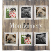 Rustikales Scheunen-Holz 6 Familien-Fotos u. Duschvorhang (Vorderseite)