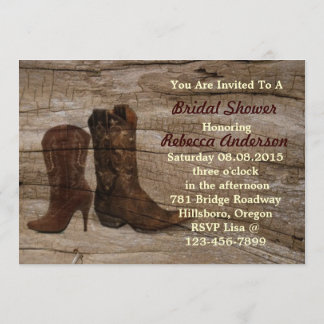 rustikales Scheunen-Westernland-Cowboy-Brautparty Einladung