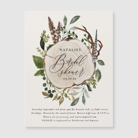 Rustikales Scheunenbauernhaus botanisches Brautpar Magnetkarte (Vorderseite)