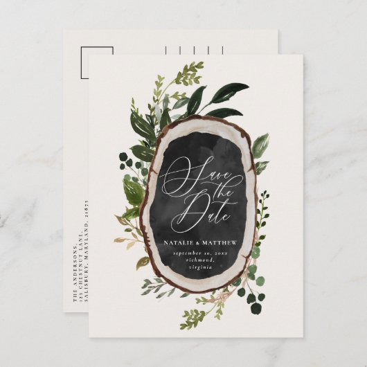 Rustikales Scheunenbauernhaus Herbst Elegante Hoch Ankündigungspostkarte (Vorne/Hinten)