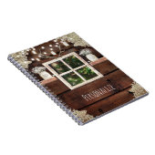 Rustikales Scheunenfenster Baum & Mason Jar Land C Notizblock (Rechte Seite)