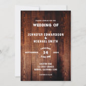 Rustikales Scheunenholz Foto Hochzeit Einladung (Vorderseite)