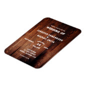 Rustikales Scheunenholz - Land Hochzeit Einladung Magnet (Linke Seite)