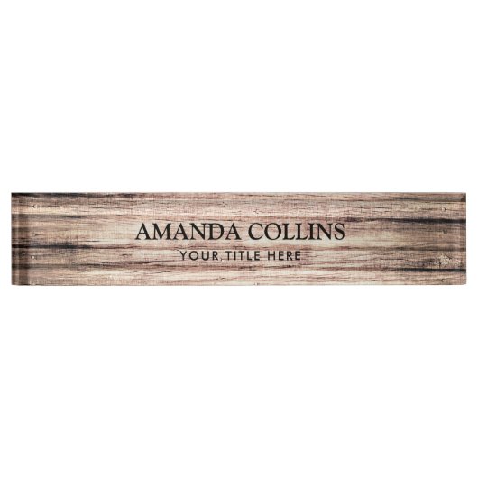 Rustikales Scheunenholz Namensplakette (Vorderseite)