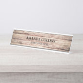 Rustikales Scheunenholz Schreibtischnamensplakette (Vorderseite )