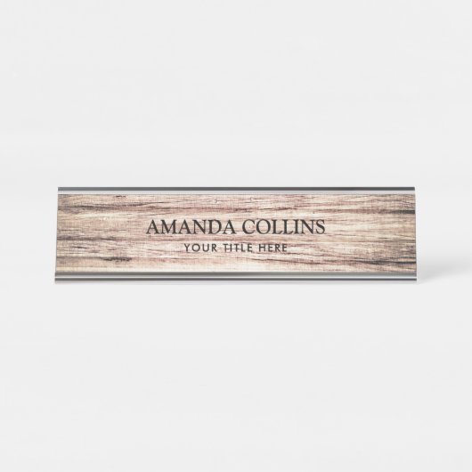 Rustikales Scheunenholz Schreibtischnamensplakette (Vorderseite )