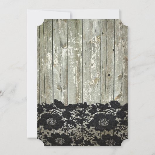 Rustikales Scheunenholz schwarzer Spitz Moderne Ho Einladung (Rückseite)