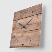 Rustikales Scheunenholz stilvoll und elegant Quadratische Wanduhr (Winkel)