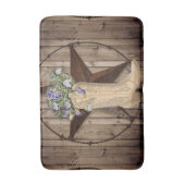 rustikales Scheunenholz Wildblume Western Cowgirl Badematte (Vorderseite Vertikal)