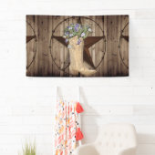 rustikales Scheunenholz Wildblume Western Cowgirl Banner (Insitu)