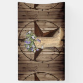 rustikales Scheunenholz Wildblume Western Cowgirl Banner (Vertikal)