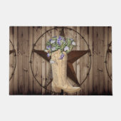 Rustikales Scheunenholz Wildblume Western Stars Co Fußmatte (Vorderseite)