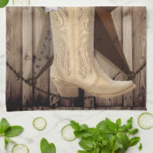 Rustikales Scheunenholz Wildblume Western Stars Co Geschirrtuch (Gefaltet)