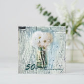 Rustikales Scheunenjahrgang 50. Hochzeit Einladung (Stehend Vorderseite)