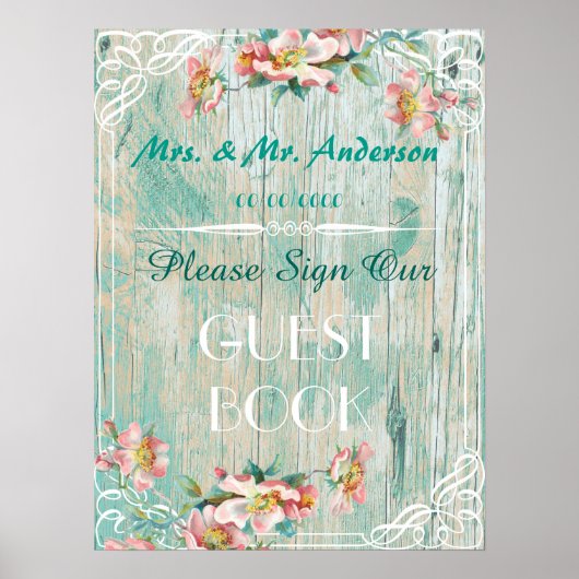 rustikales, schicke Poster, Gästebuchposter Poster (Vorne)