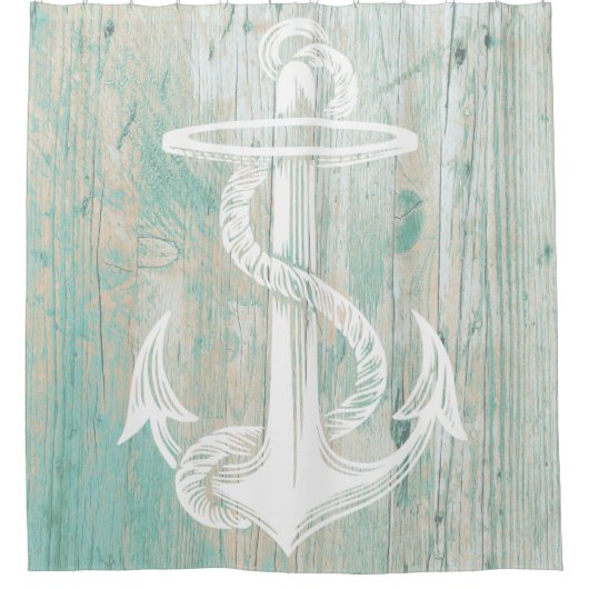 Rustikales schickes See Duschvorhang (Vorderseite)