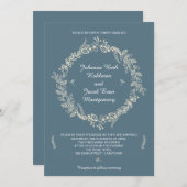 Rustikales Schiefer-Blau umrissene Einladung (Vorne/Hinten)