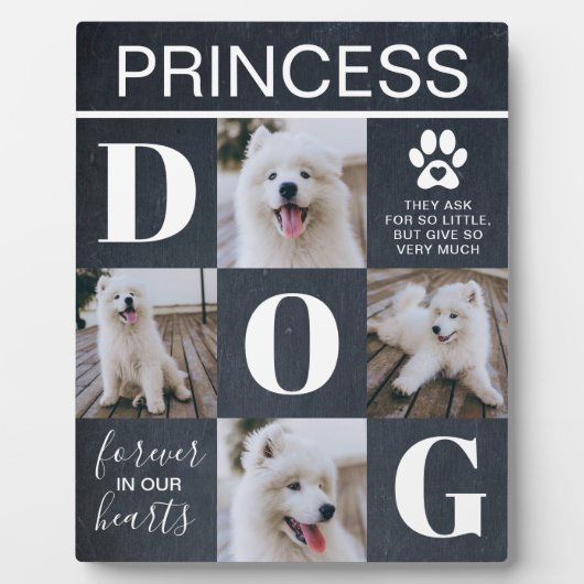 Rustikales Schieferdog-Memorial 4 Foto Fotoplatte (Vorderseite)