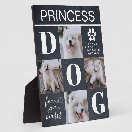 Rustikales Schieferdog-Memorial 4 Foto Fotoplatte (Seite)