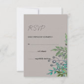 Rustikales Schiefergrau und botanisches Grünfolien Einladung (Vorderseite)