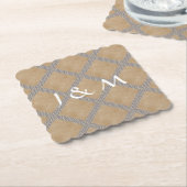 Rustikales Schiefergrauwegwerfhochzeits-Geschirr Untersetzer (angewinkelt)