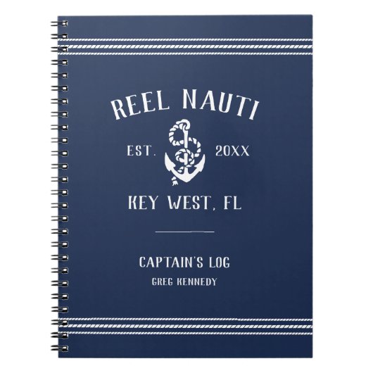 Rustikales Schiff der Navy Name Captain's Log Notizblock (Vorderseite)