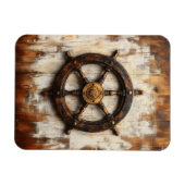 Rustikales Schiffrad Helm Nautical Flexible Magnet (Horizontal)