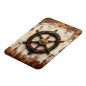 Rustikales Schiffrad Helm Nautical Flexible Magnet (Linke Seite)