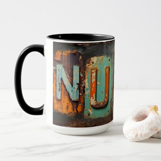 Rustikales Schilfmaterial Tasse (Mit Donut)