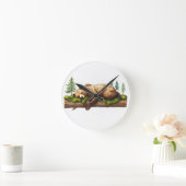 Rustikales Schlafbärenwald Runde Wanduhr (Zuhause)